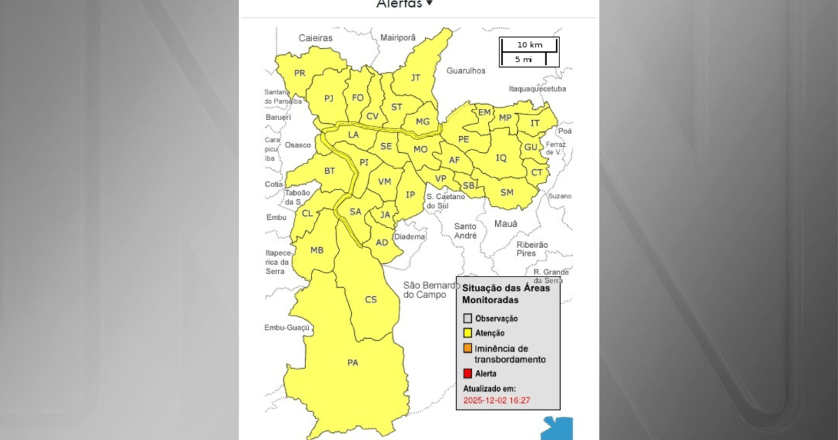 São Paulo em Alerta Máximo devido a Fortes chuvas